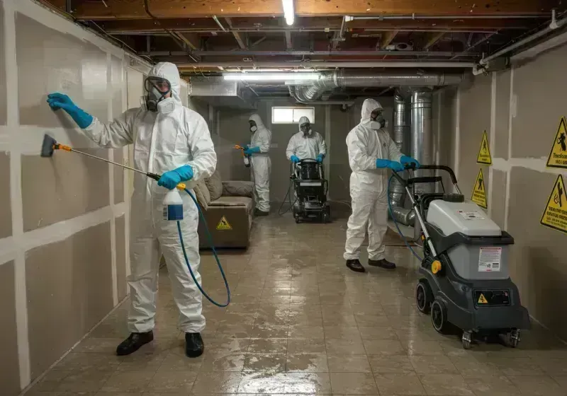 Basement Moisture Removal and Structural Drying process in Tuscumbia, MO